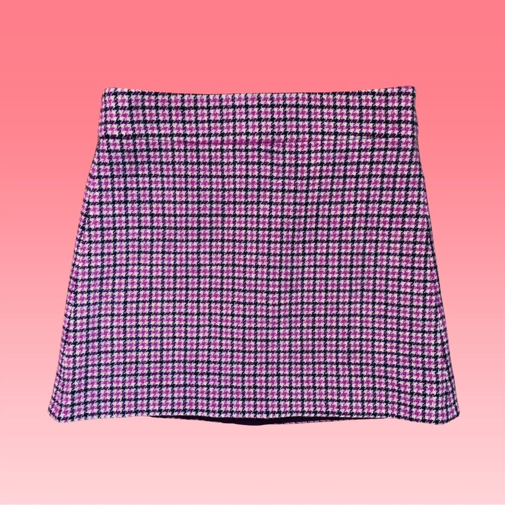 Preppy Plaid Academia Wool Blended BarbieCore Plaid Checkered Pink Mini Skirt 8
